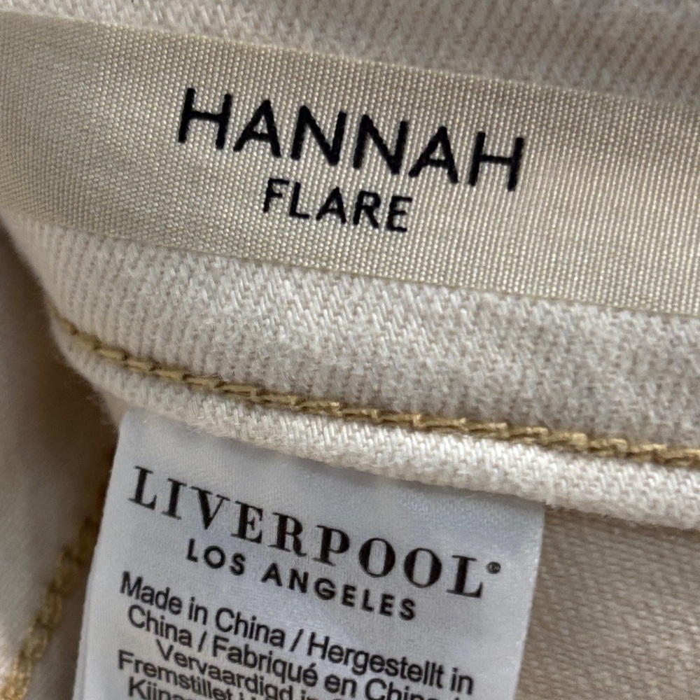Liverpool Los Angeles Wide Leg Jeans High Rise Button Fly Denim Cream Size 12 - Picture 10 of 10